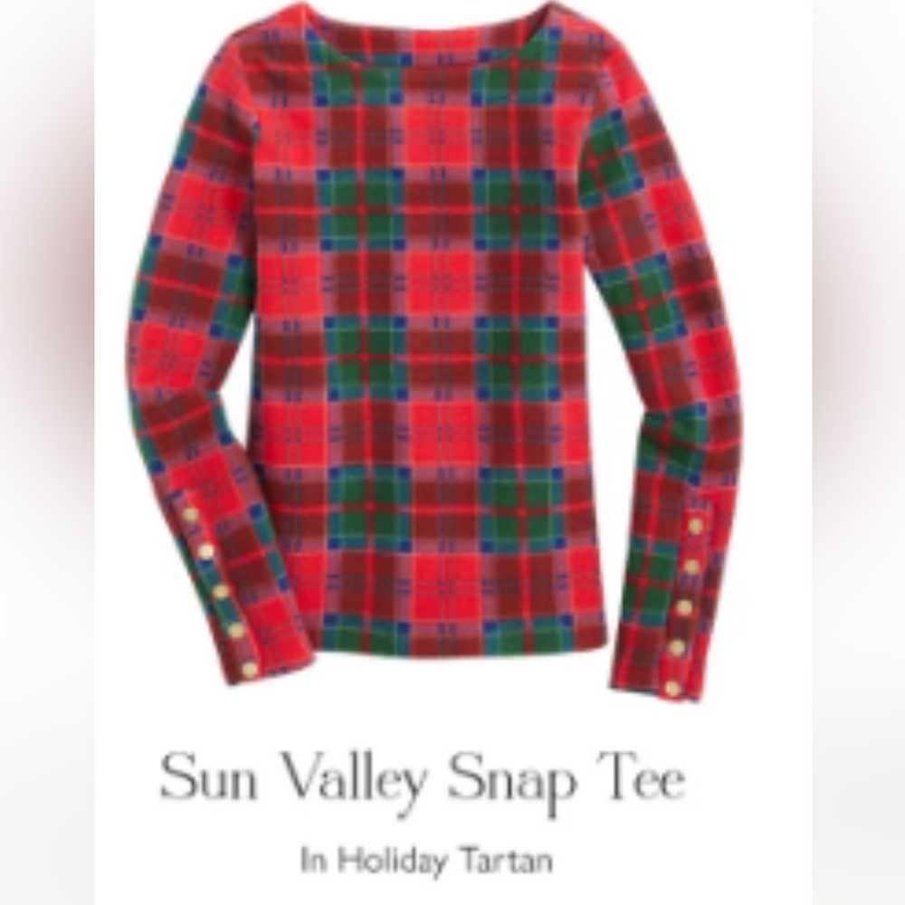 Sun Valley Snap Tee in Holiday Tartan